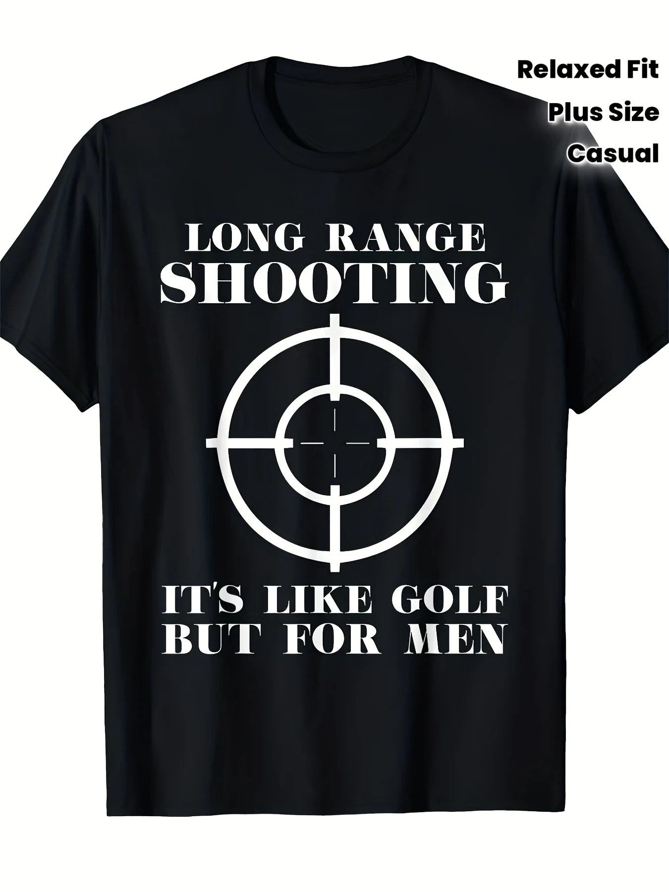 Men'S Plus Size Long Sleeve T-Shirt Fun Sniper Target Training Design with Bullet Casing And Scope Crosshair Pattern Casual Crew Neck T-Shirt Suitable for Gun Owners And Shooting Enthusiasts Retro Casual Short-Sleeved T-Shirt with Round Neck And Pri