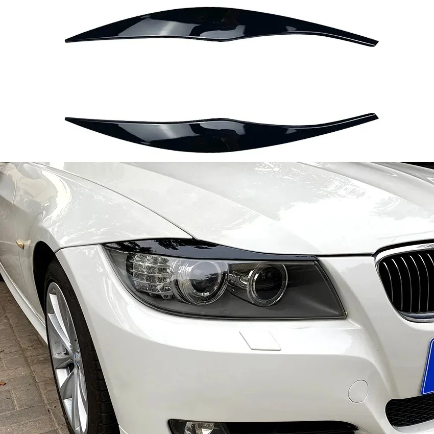

3 Series E90 E91 320i 330i 2005-2012 Headlight eyebrow trim exterior modification ABS Gloss Black Headlight Eyebrows Eyelid