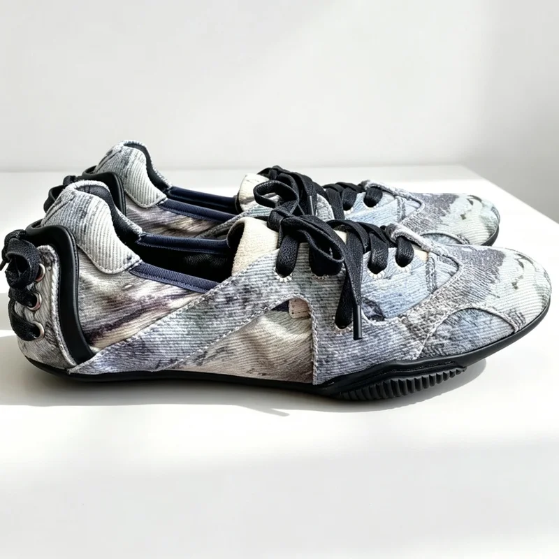 New Popular Personalized Ballet Women'S Flat Shoes Customized Outdoor Lace-Up Sneakers Soft And Breathable Cowhide Women'S Shoes
