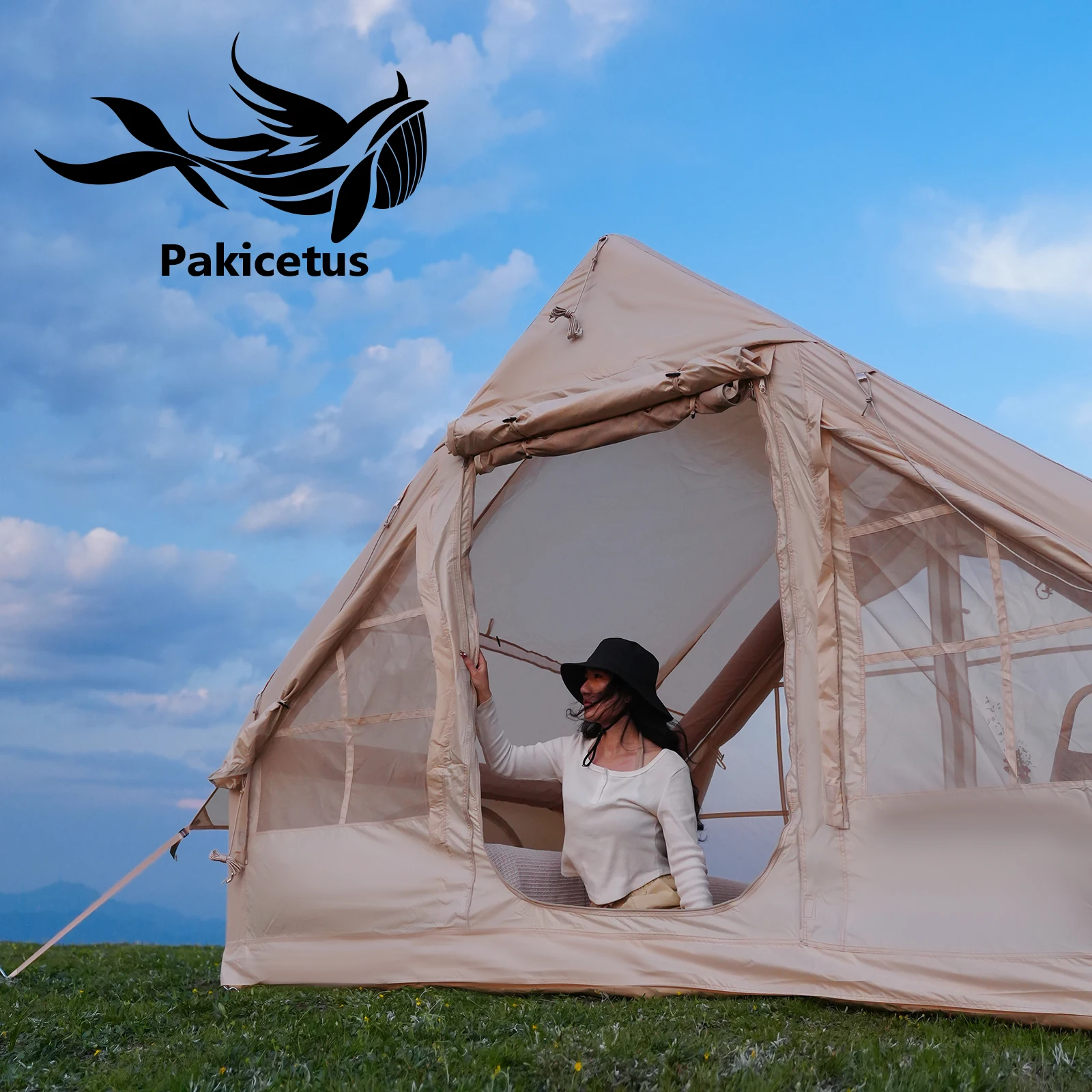 PAKICETUS 4-6 Person Inflatable Glamping Tent