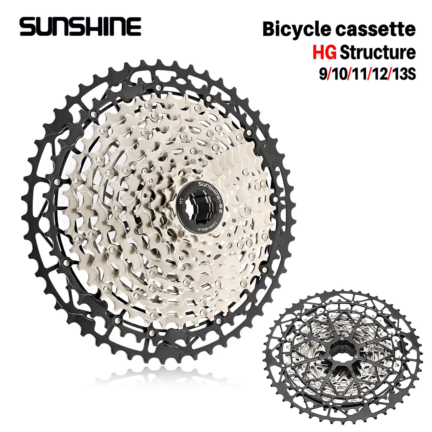 

SUNSHINE Hollow Mountain Freedom Wheel 9/10/11/12/13S Folding Bicycle 40T/42T/46T/48T/50T/52T Variable Speed Card Flywheel HG