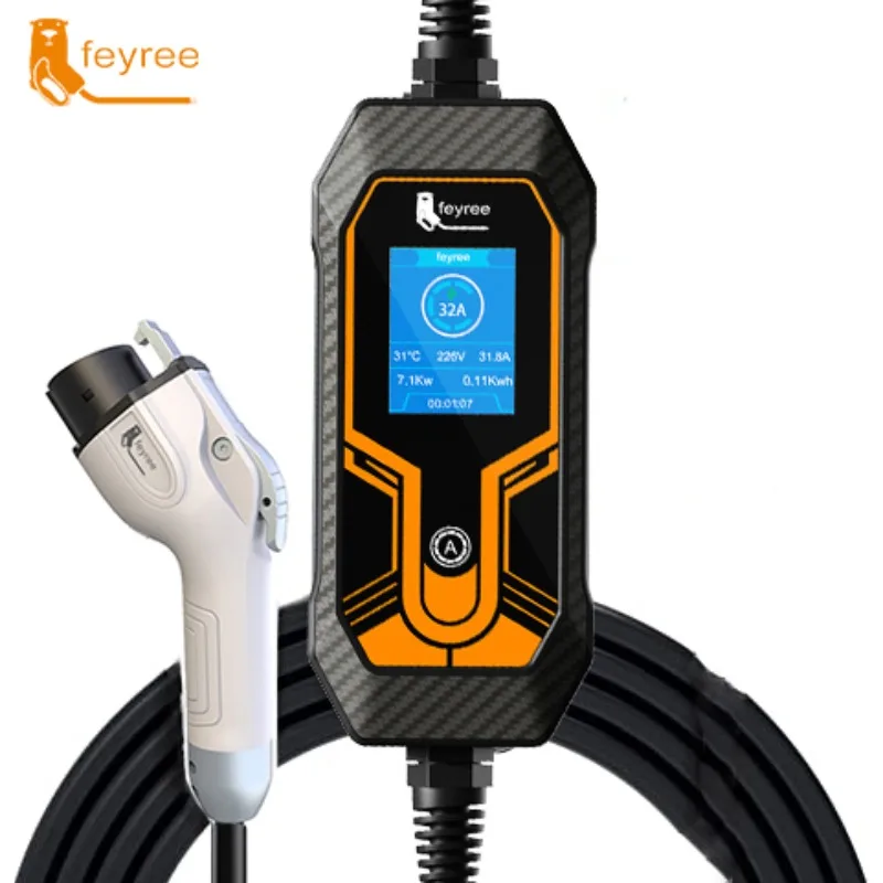 

Feyree EV портативное зарядное устройство 7 кВт Ac Ev зарядное устройство мобильное EVSE Dc портативное зарядное устройство электрическая зарядная станция