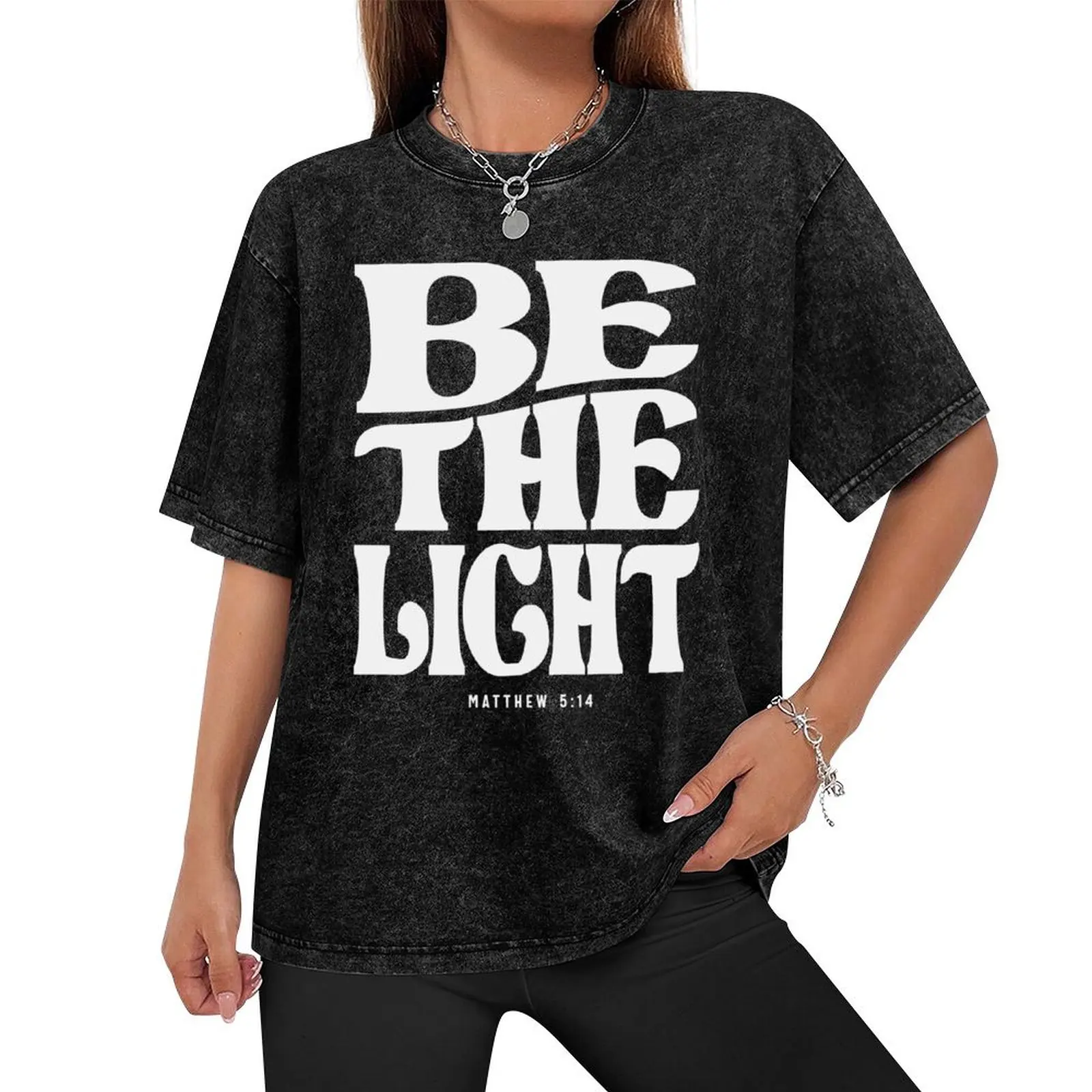 Be The Light Matthew 5:14 Bible Verse Christian T-Shirt plain sublime plus size clothes oversized t shirts for men