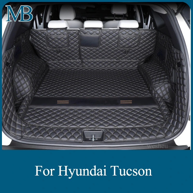 For Hyundai Tucson NX4 2021-2023 2024 Accessorie for Vehicles Leather Car Trunk Mat Dedicated Surrounded Cargo Liner Storage Pad