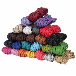 5 Meters Multi colour Braided PU Leather 5mm Flat Faux Leather Cord String Rope For DIY Necklace Bracelet jewelry Making