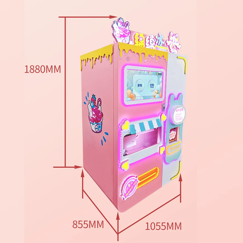 Coin Operated Ice Cream Vending Machine Snowflake Quickly Makes Fully Automatic Ice Cream Vending Machine Snowflake Ice Machine