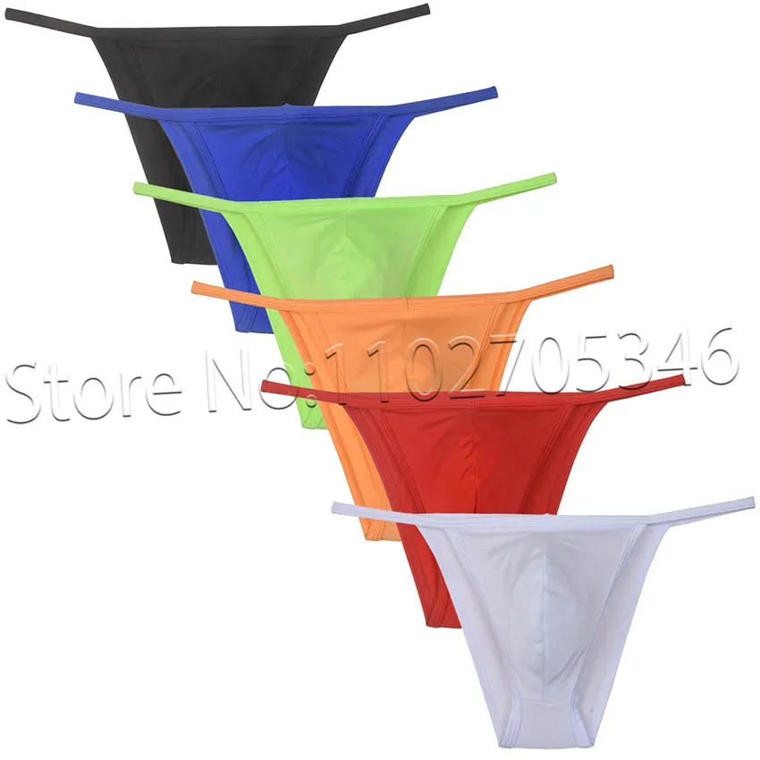 Men String Bikini Briefs Underwear Guy Open Side Thong Shorts Smooth Swim Trunks