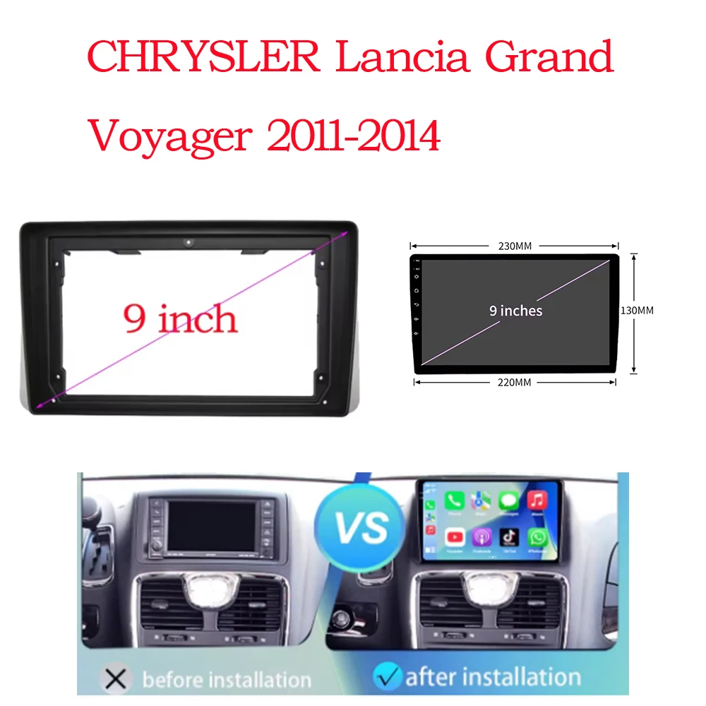 

Car Radio Fascias Frame For Chrysler Grand Voyager 5 2011-2014 9 inch Stereo Panel Wiring Harness Power Cable Adapter Canbus Kit