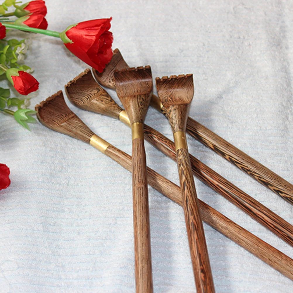 أداة تدليك خشبية محمولة قابلة للتمديد، قبضة مريحة قوية لتخفيف الحكة في أي مكان لخدش الظهر الخشبي