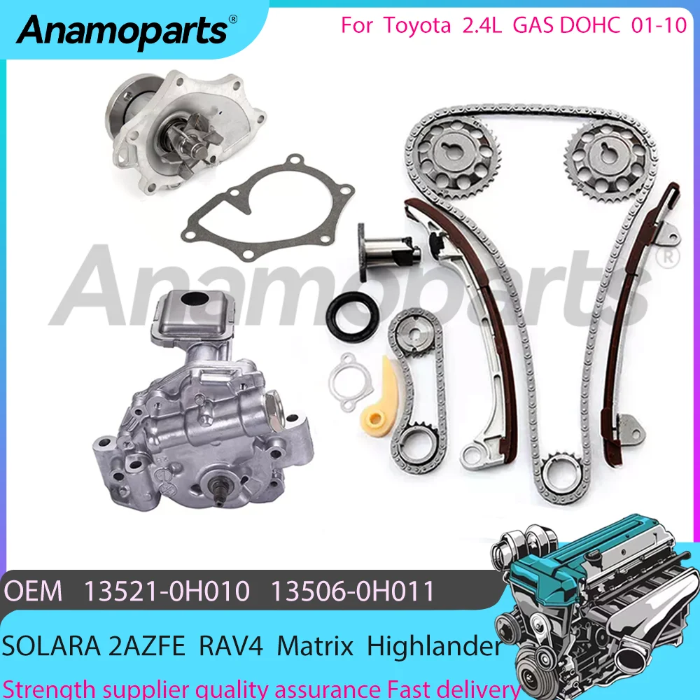 Timing chain water/oil pump Kit For 01-10  Toyota Corolla RAV4 Matrix Highlander 2.4L L4 GAS DOHC 16V  2AZFE 13523-0D010