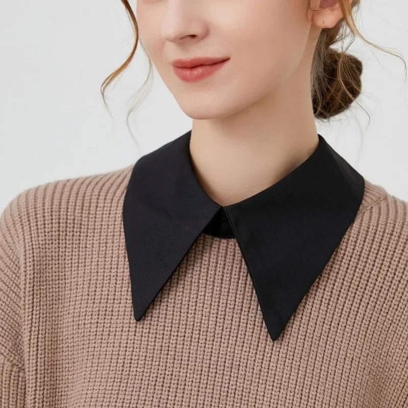Black/White Pointed Collar Shirt Detachable Fake Collar for Women's Autumn Multifunctional Neck Decoration False Clothes Collars