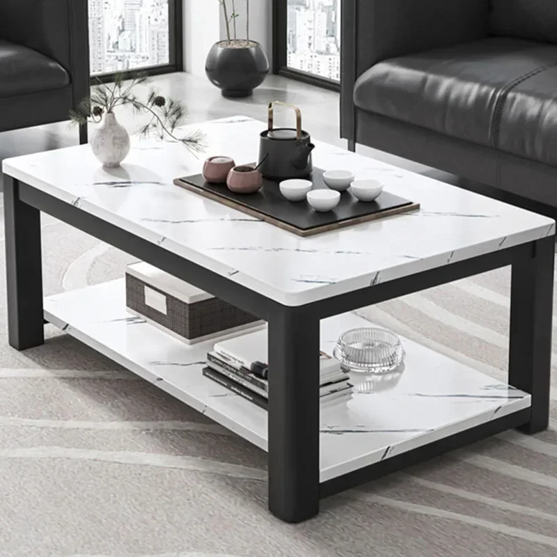 

Black Metal Coffee Table Storage Nordic Frame Design White Side Table Center Modern Italian Mesas Bajas Living Room Furniture