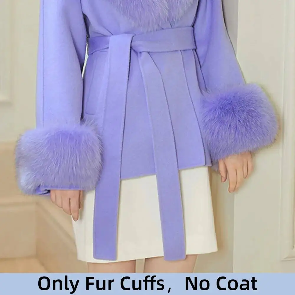 

100% Real Natural Fox Fur Arm Cuffs Winter Warm Fur Sleeve Wrist Fashion Luxury Arm Bands Women Elegant Clothing Accessories