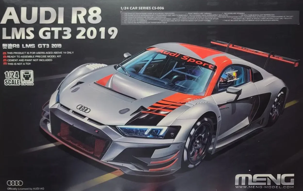 MENG 1/24 Assembly Automotive Plastic Model Kit CS-006 AUDI R8 LMS GT3 2019