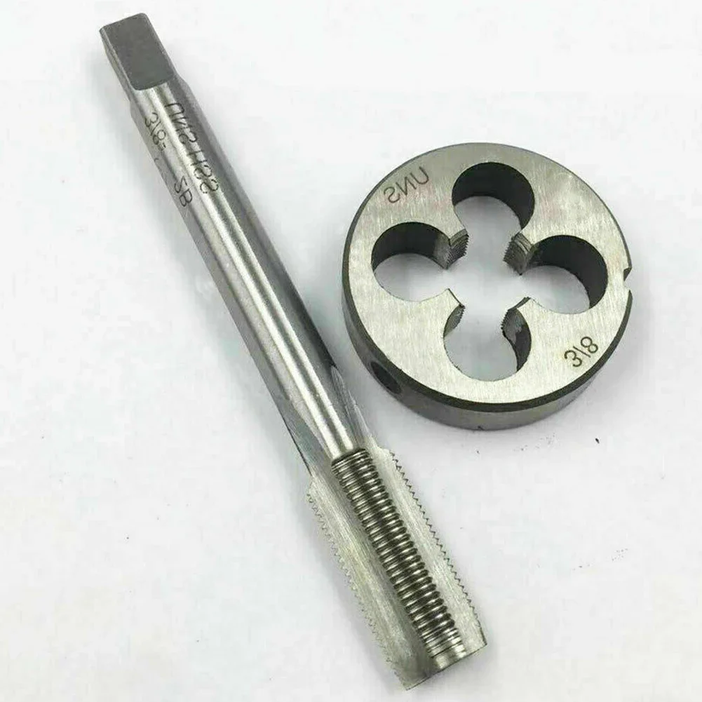3/8-26 UNS Tap & Die Set UNF Machine Thread Tap And Round Thread Die Right Hand Machine Plug Tap High Speed Steel Metal Tapping