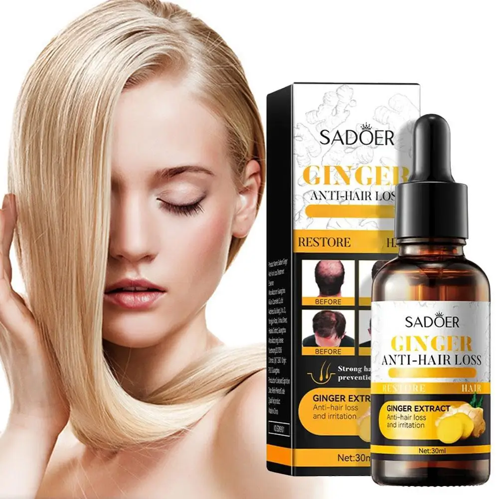 Ginger Fast Hair Grow Growth Serum Para El Pelo Hair Loss Trteatment Huile Pour La Pousse Des Cheveux Rapide Cabello Tratam S4A7