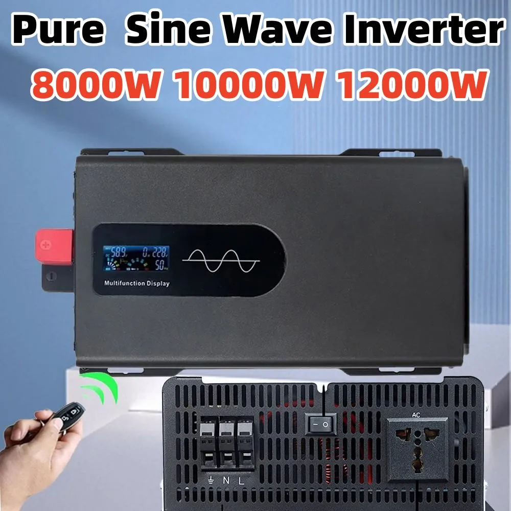 10000W 12000W Pure Sine Wave Inverter 10KW DC 12V 24V 48V To AC 110V 220V Portable Charger Solar Off Grid Power Car Inverters