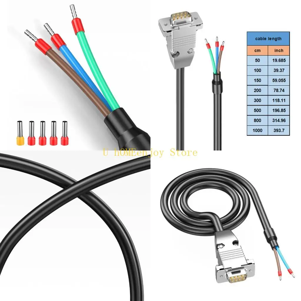 B0KF RS232 RS485 Converters Cable Metal Shell Connectors Fast Data Transfer Metal Serial Cable Perfect for Automation Devices