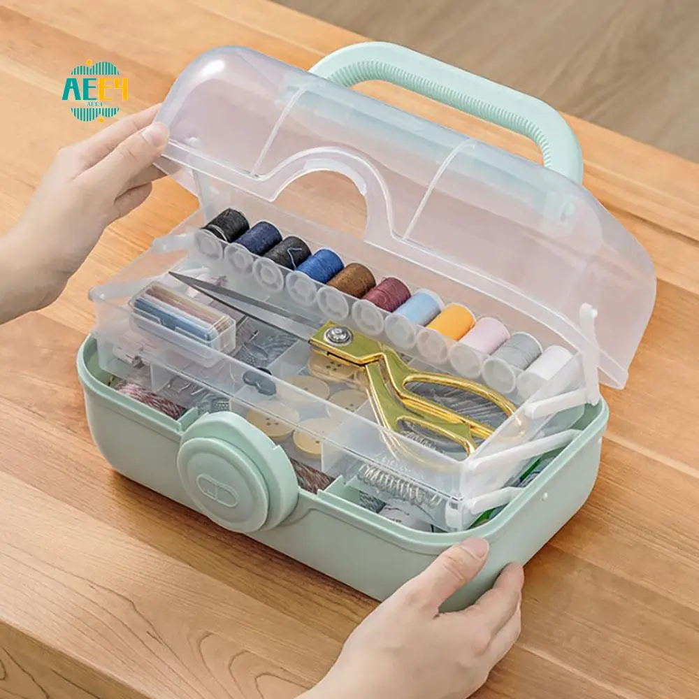 

AEE4-Коробка для швейных наборов для взрослых, начинающих, швейные наборы, аксессуары, коробка для домашнего шитья, набор для ремонта швей, коробка с отделениями