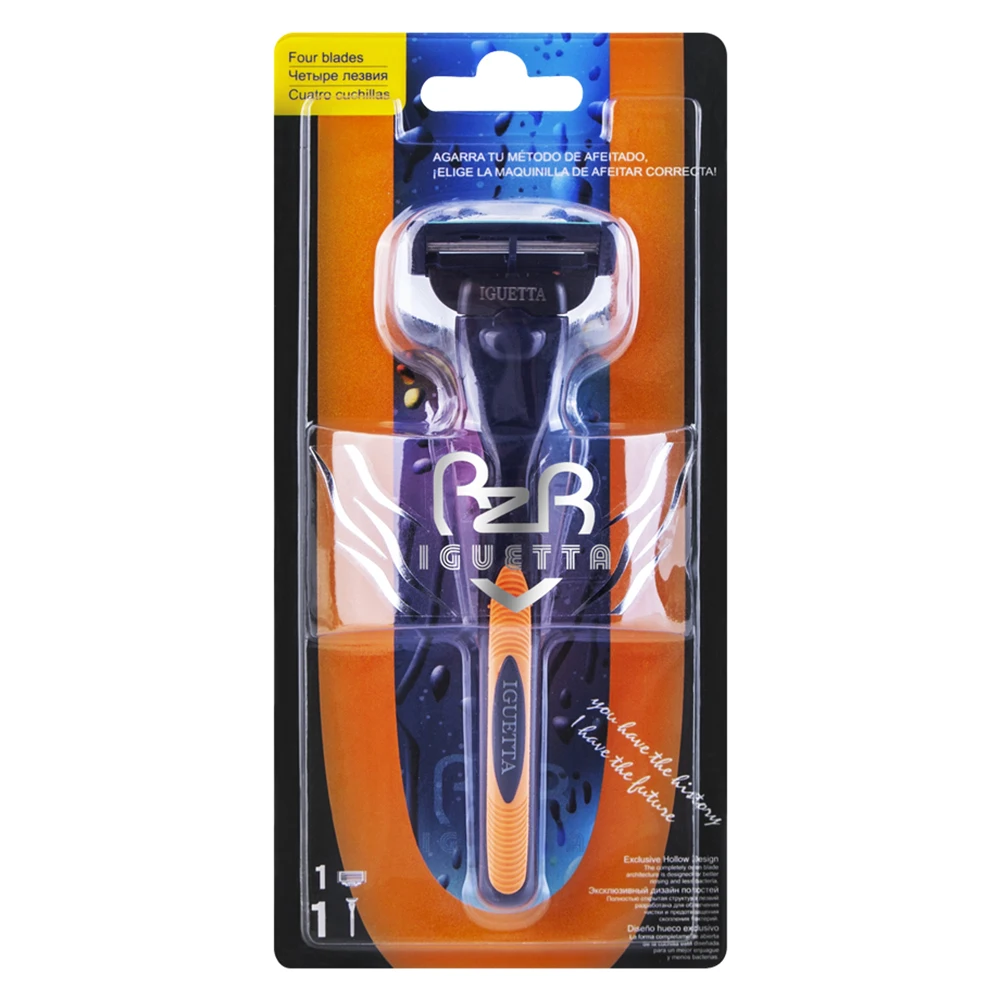 4-Blade Stainless Steel Manual Razor Classic Men's Stainless Steel Razor Suitable for men's shaving and women's hair removal view 6