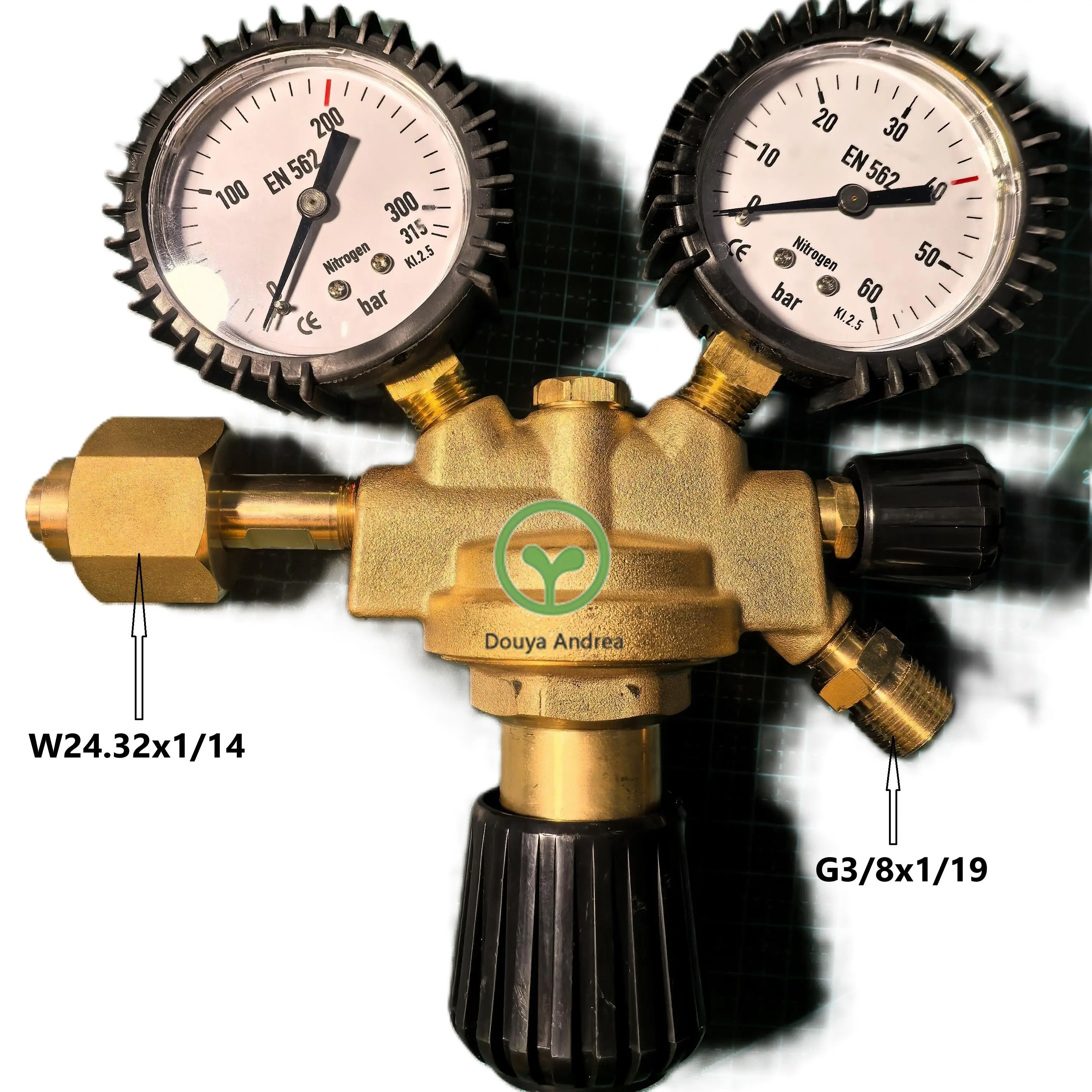 

Applicable to UN ITOR nitrogen N2 pressure reducing valve regulator 595058 import W21.8-1/14/W24.32-1/14