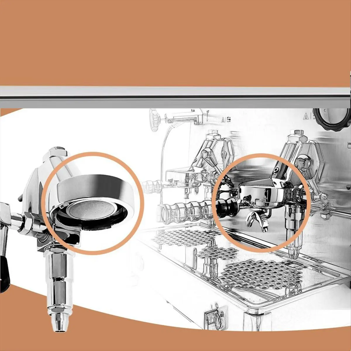 استبدال شاشة الدش T33C لآلة القهوة E61 Espresso Group Head، ماكينة القهوة، فلتر الدش المغلي لمرشح الدش