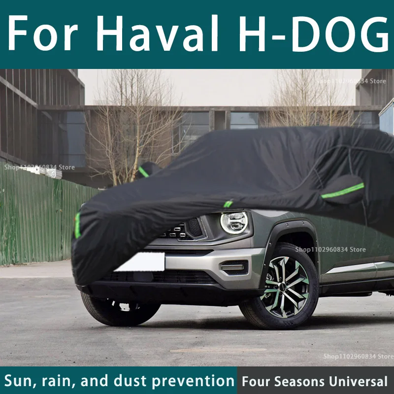 For Haval H-Dog 210T Full Car Covers Outdoor Uv Sun Protection Dust Rain Snow Protective Anti-hail Car Cover Auto Black Cover