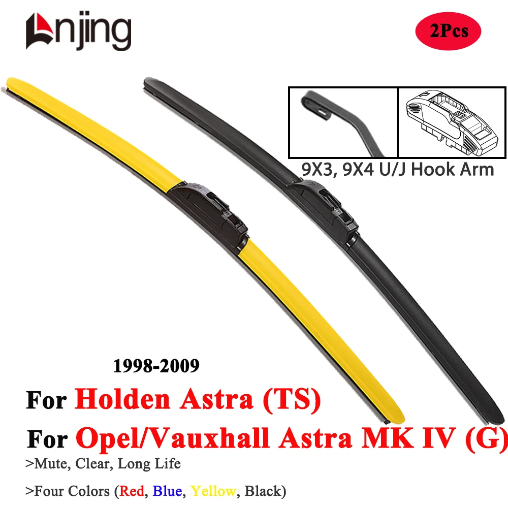 

LNJING Colorful Wiper Blades For Opel Vauxhall Holden Astra MK4 G TS 1998 2000 2003 2005 2006 2008 2009 Car Exterior Accessories