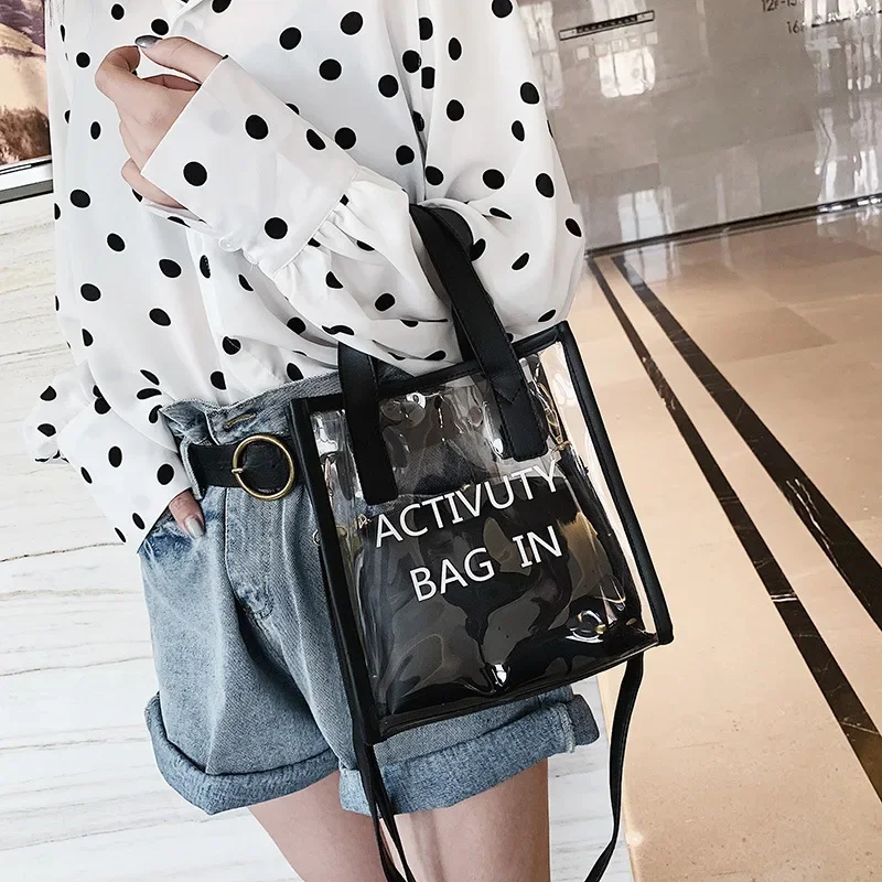 Fashion PVC Jelly Bag Transparent Handbag Summer Clear Shoulder Messenger Bags for Women Female Crossbody Bag Handbags Girls