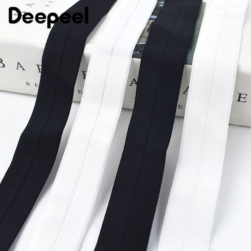 5/10/20/50M Deepeel 20mm Nylon Elastic Band Underwear Foldable Edge Elasticity Rubber Bands Bras Belt Garment Sewing Accessories