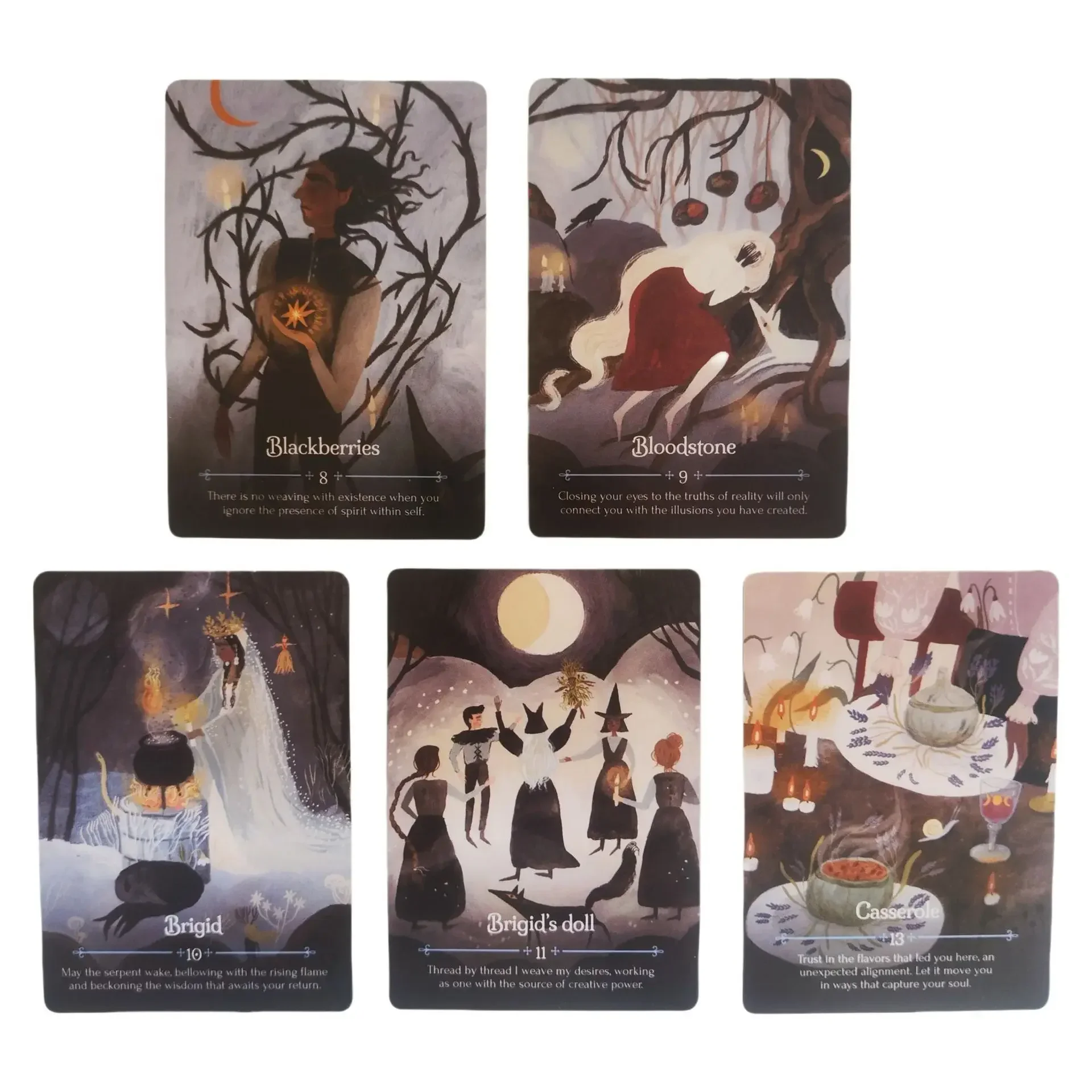 44pcs Seasons of The Witch Imbolc Oracle Cards Spiritual Guidance Mystical Divination Tarot Cards Family Party Board Game