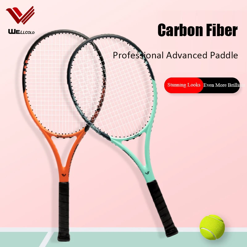 

Full Carbon Tennis Racket Men's Set Ultra-Lightweight High Elasticity Professional Racket for Adult Competition and Training