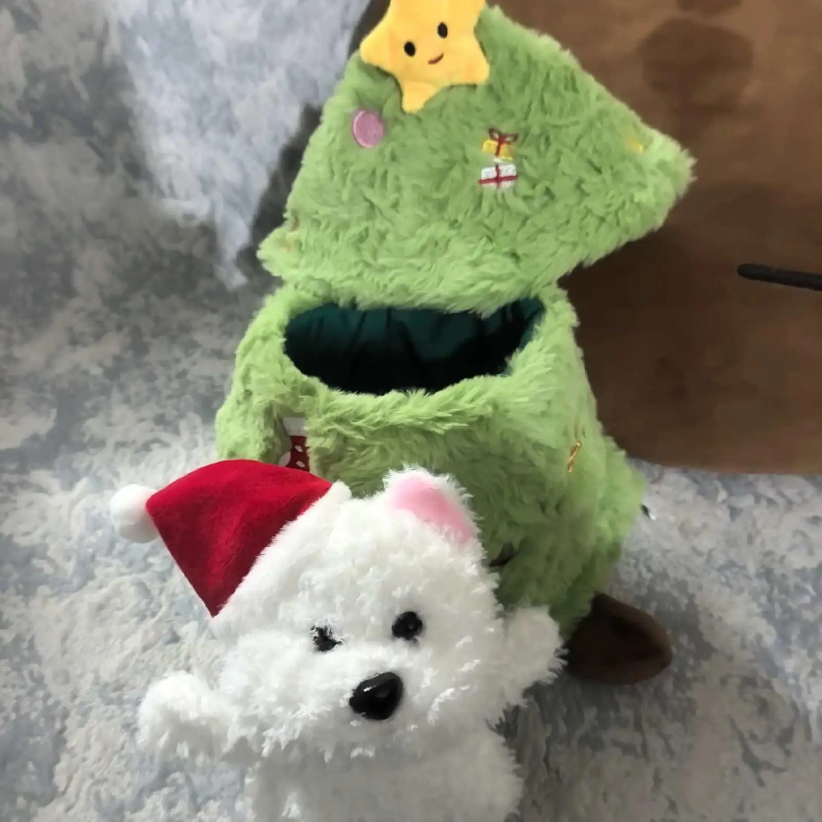 

Christmas Plush With Puppy Interactive Tree Shaped Doll Christmas Dolls For Kids Easter Girls Boys Children Holiday House Home