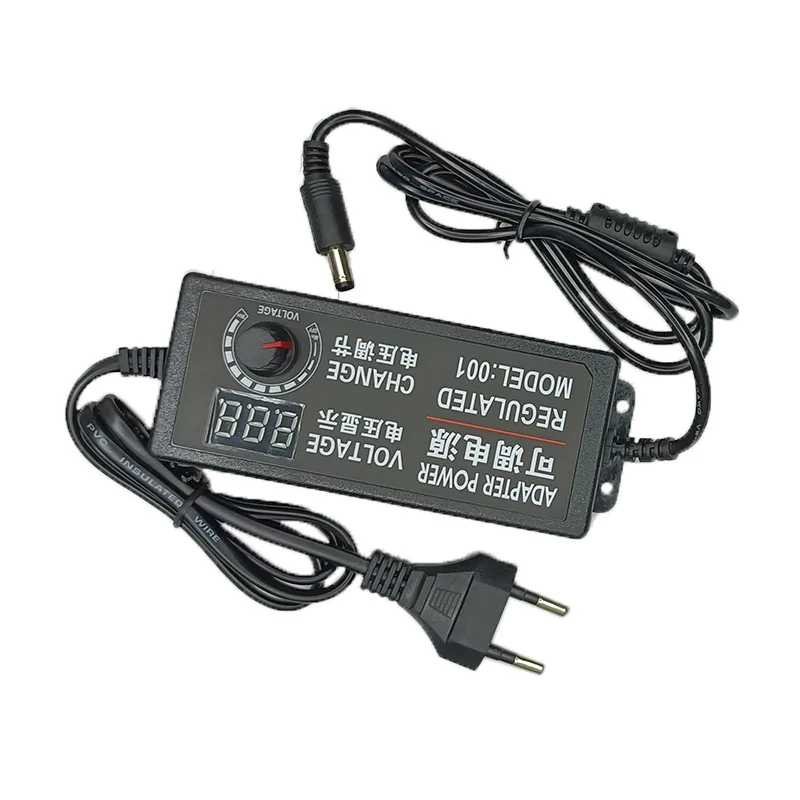 3-12V 5A Multi-function Adjustable Power Adapter DC Adapters With Display Screen Voltage Regulated Power Supply For LED Lights