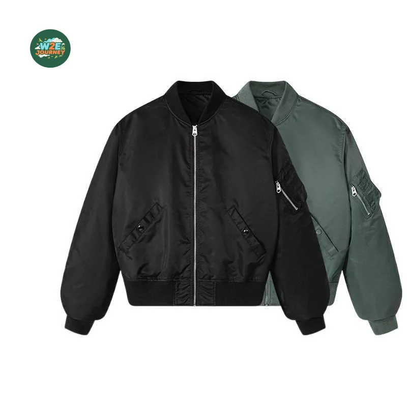W2EJOURNEY EU US Size Luxury Quality Casual Jacket Lightweight Casual Spring Fall Windbreaker Zip Up Men Bomber Jacket