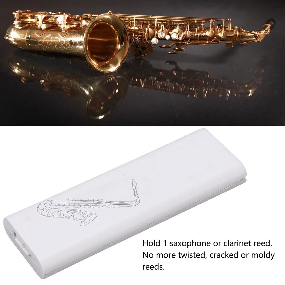 Durable ABS Saxophone Reed Case White Instrument Reed Holder Protective Reed Holder For Saxophone Reed