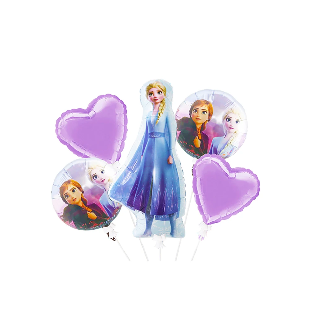 5pcs Disney Frozen Princess Elsa Anna Balloons Baby Shower decorazione per feste di compleanno per bambini palloncino in alluminio digitale