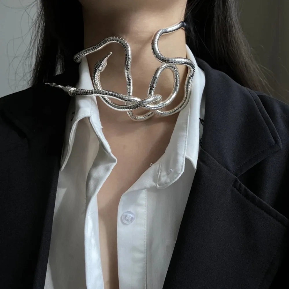 سلسلة ثعبان قابلة للطي بتصميم شخصي ، مجوهرات هيب هوب فاقية ، شكل مبالغ فيه ، إكسسوارات مجوهرات بحرية ، أزياء للرجال