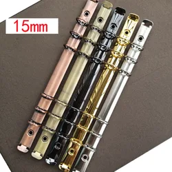 Clips de classeur minces avec vis, 6 anneaux, 15mm, noir, cuivre, bronze, or, argent, B5, A5, horizon, A7