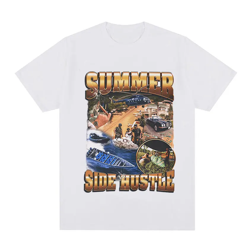 Summer Side Hustle Funny Meme T Shirts Men Women Fashion T-shirt Casual O-Neck Short Sleeve T-shirts Streetwear