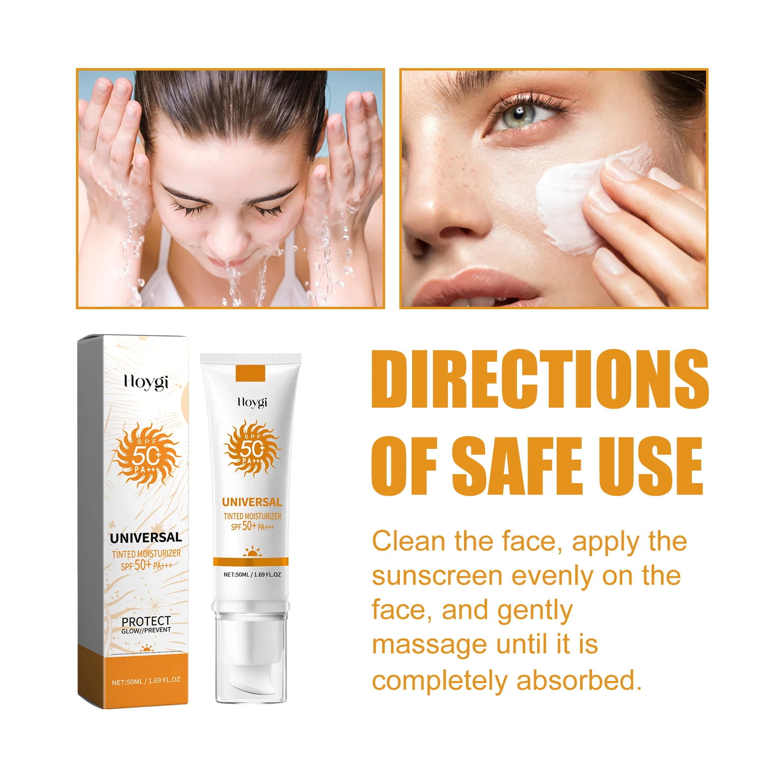 ครีมกันแดดครีมรองพื้น Face Sun - Spf 50 Waterproof Sunscreen บทวิจารณ์และราคา