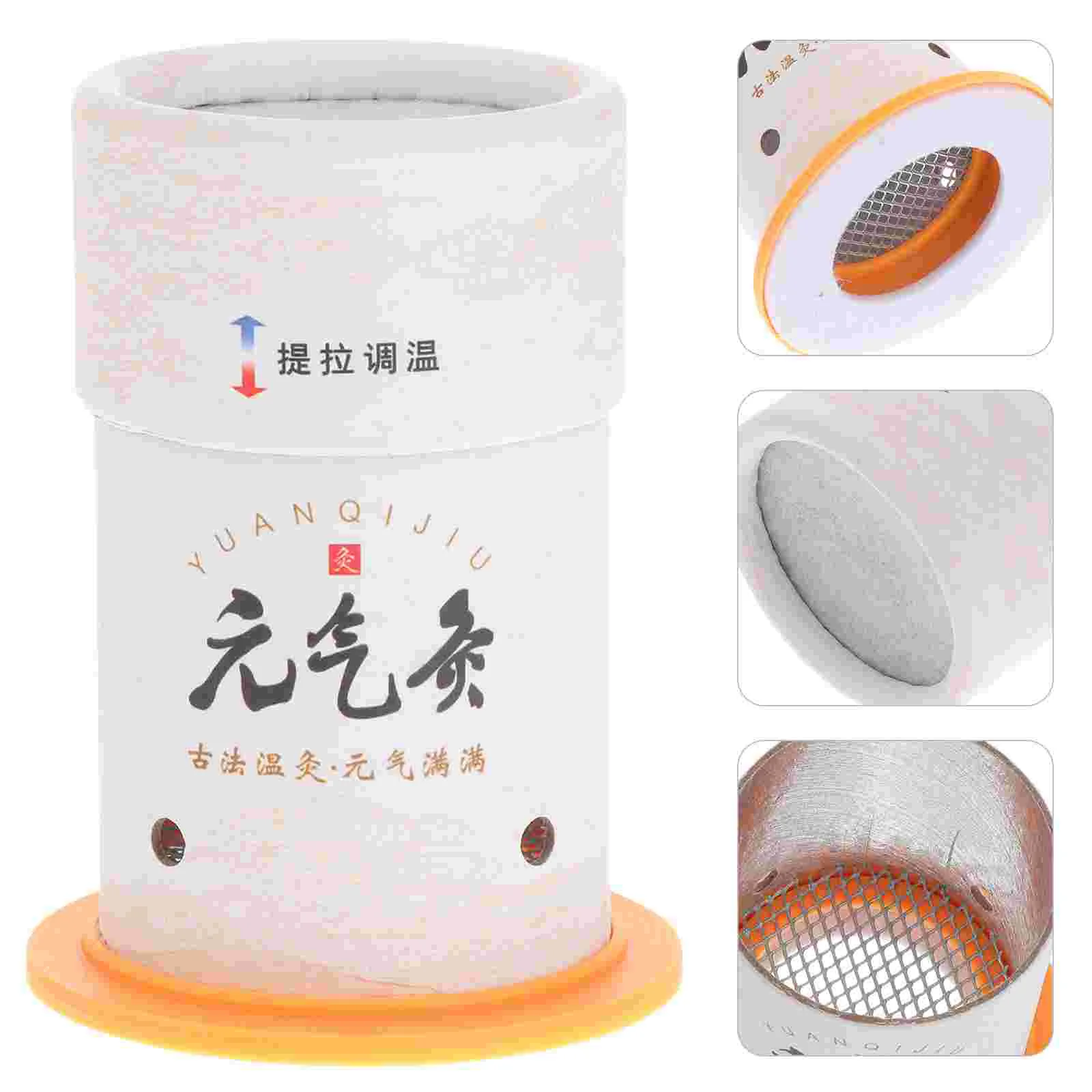 

2 Pcs Moxibustion Box Burner Moxa Massage Burning Tool Furnace Body Care Supplies Portable White