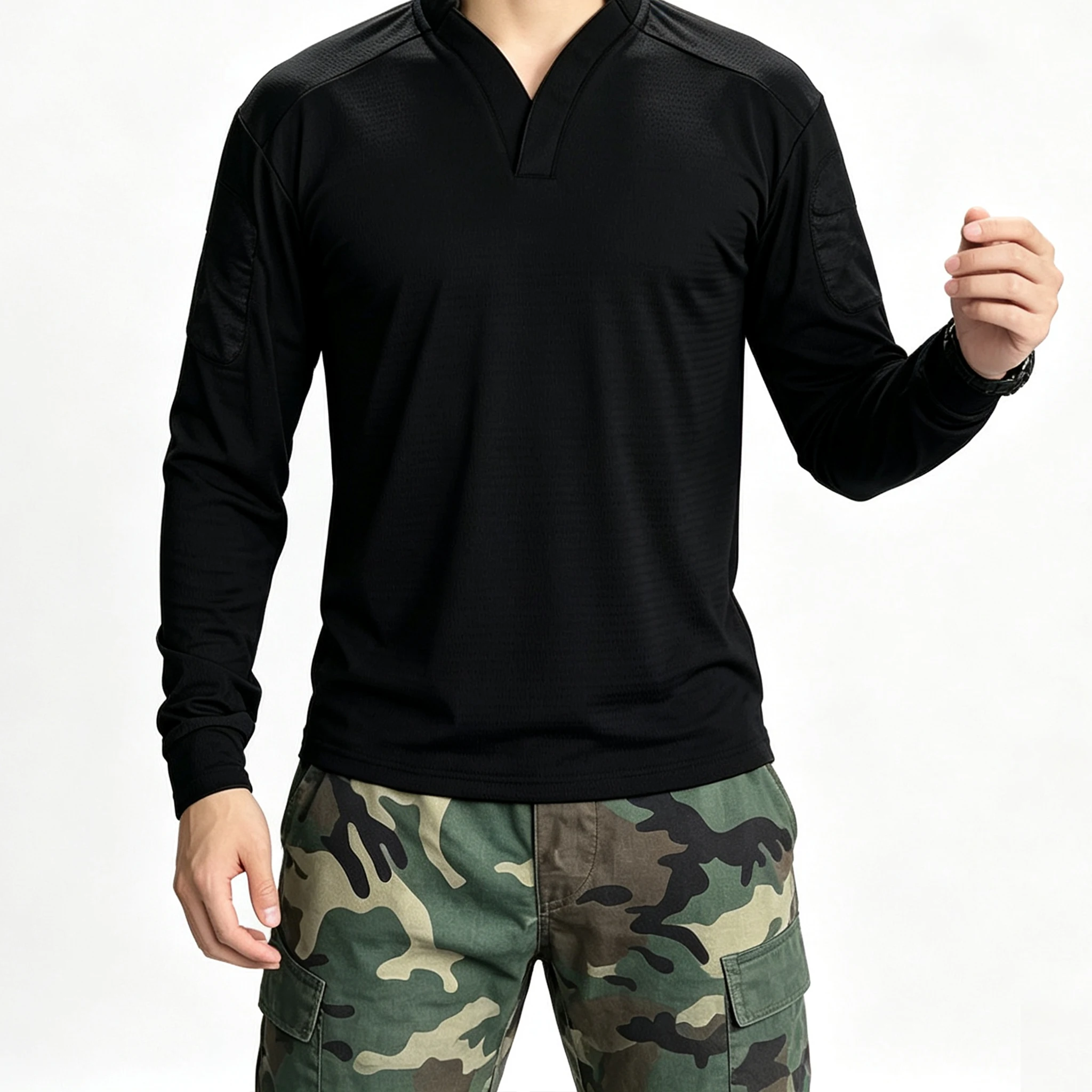 

Ranger Green Velocity Style Rugby Shirt Quick Dry Tactical Long Sleeve T-shirt CAG Love