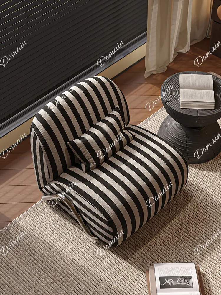 Medieval zebra chair casual sofa chair B & B living room French retro single lazy sofa designer