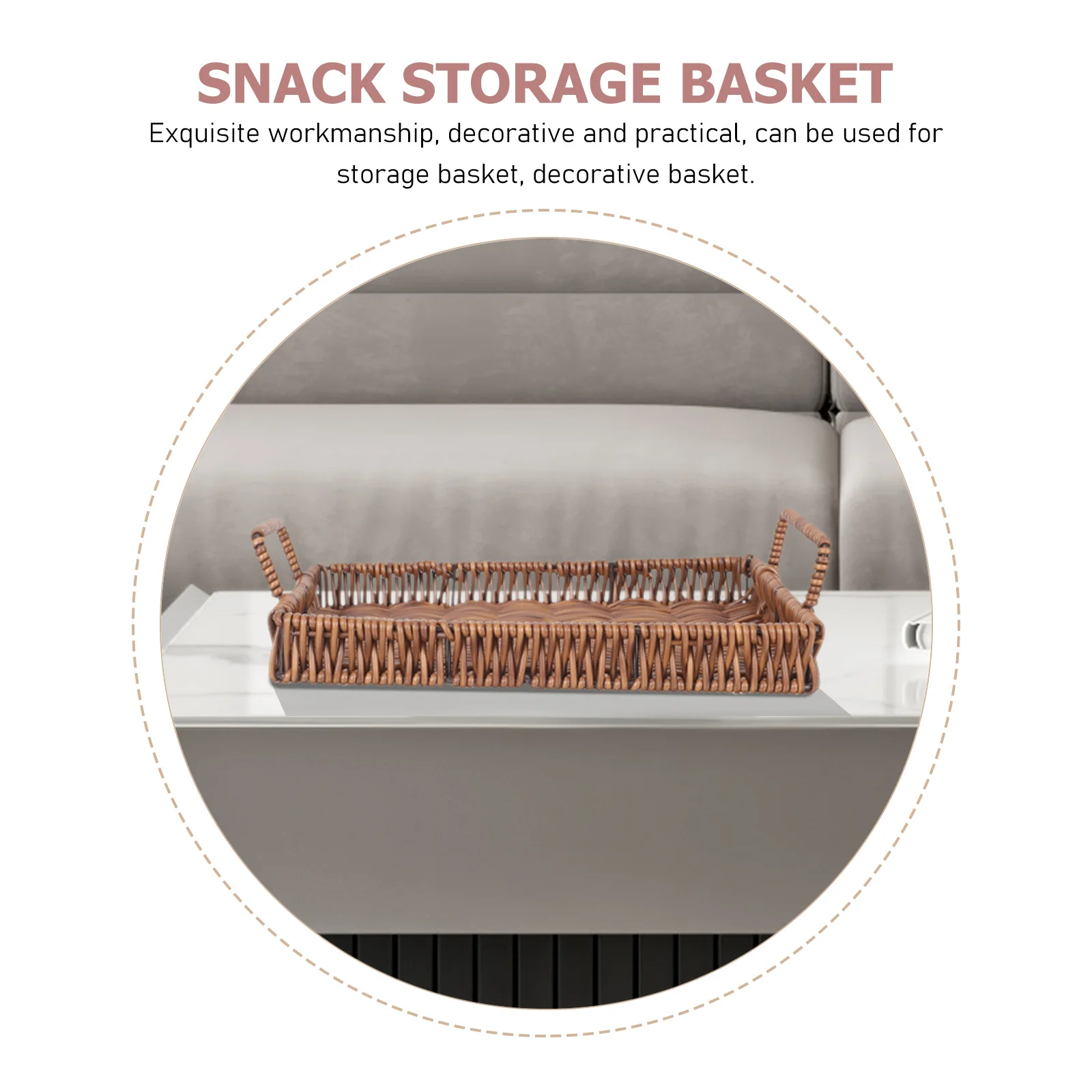 

Woven Storage Basket for Bread Snacks and Cosmetics Handmade Small Basket Organizing Living Space Decor Baskets for Home Office