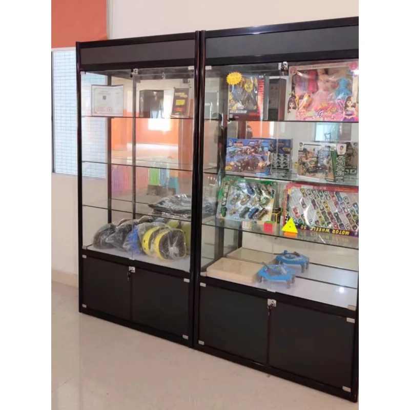 (customized)Retail Store Furniture Boutique Display Cabinet with Lights and Lock Smoke Shop Adjustable Shelves Aluminum Glass Sh