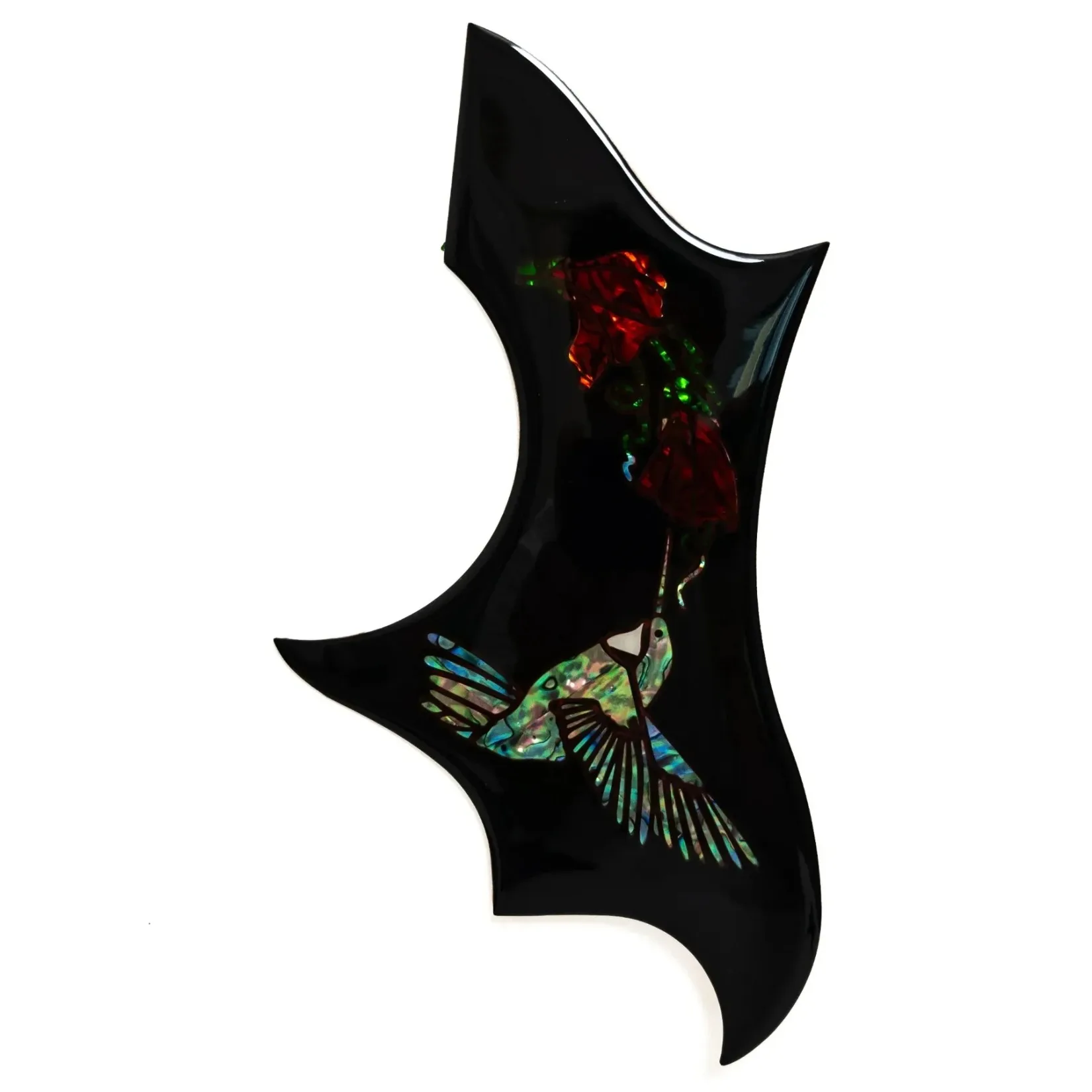 2mm Thick Hummingbird Dove Style Acoustic Guitar Pickguard Self-Adhesive Scratch Plate Replacement Black Brown