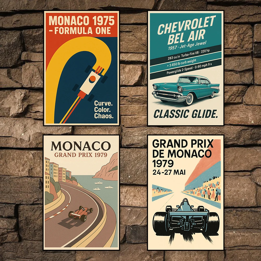 Винтажный-постер-Монако-Гран-при-в-стиле-поп-арт-Плакат-«Формула-1»-Винтажный-настенный-художественный-принт-f1-Гоночный-настенный-художественный-принт-Ретро-Формула-1-картина-на-холсте