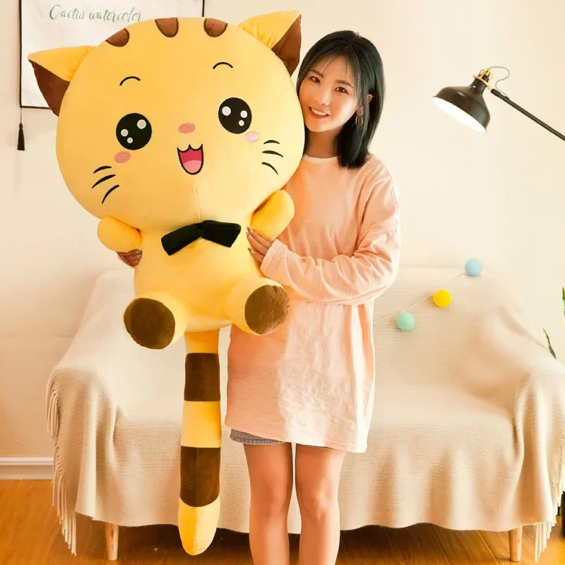 Size25/35cm Choose Cute Smile Cat Stuffed Plush Toys Lovely Laugh Kitty Plush Doll Christmas Birthday Gift for Kids Girl