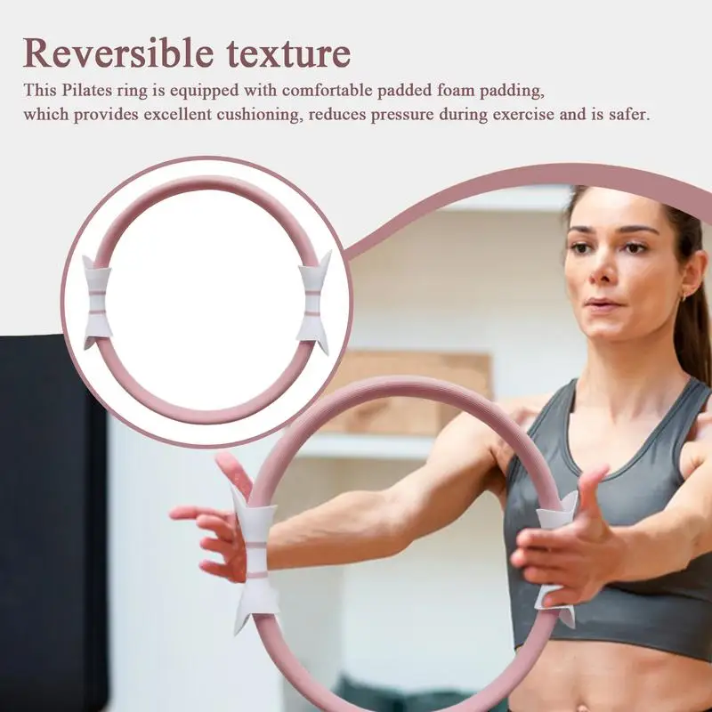 Anillo de Pilates para mujer, anillo ligero para Fitness, aro de Pilates de resistencia de 14,96 pulgadas, equipo de ejercicio de doble agarre, Yoga tonificante